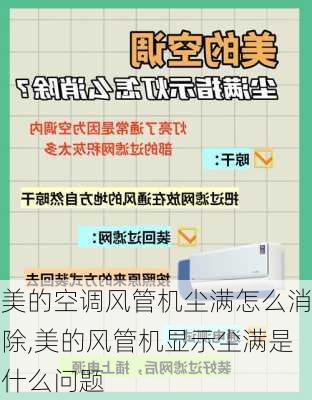 美的空调风管机尘满怎么消除,美的风管机显示尘满是什么问题