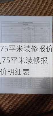 75平米装修报价,75平米装修报价明细表