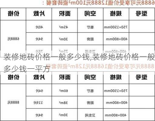 装修地砖价格一般多少钱,装修地砖价格一般多少钱一平方