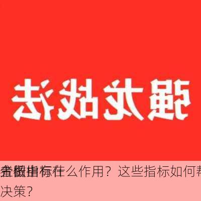 主图指标在
分析中有什么作用？这些指标如何帮助
者做出决策？