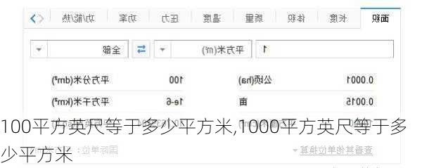 100平方英尺等于多少平方米,1000平方英尺等于多少平方米