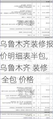 乌鲁木齐装修报价明细表半包,乌鲁木齐 装修 全包 价格