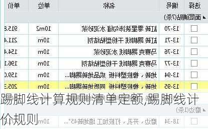 踢脚线计算规则清单定额,踢脚线计价规则