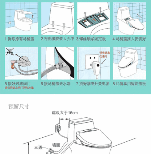 马桶盖安装方法详细图解,智能马桶盖安装方法详细图解