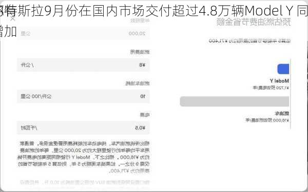 
称特斯拉9月份在国内市场交付超过4.8万辆Model Y 同
环
均有增加