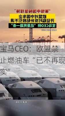 宝马CEO：欧盟禁止燃油车“已不再现实”