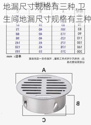 地漏尺寸规格有三种,卫生间地漏尺寸规格有三种