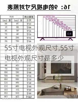 55寸电视外观尺寸,55寸电视外观尺寸是多少