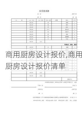 商用厨房设计报价,商用厨房设计报价清单