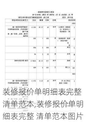 装修报价单明细表完整 清单范本,装修报价单明细表完整 清单范本图片