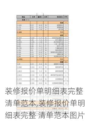 装修报价单明细表完整 清单范本,装修报价单明细表完整 清单范本图片