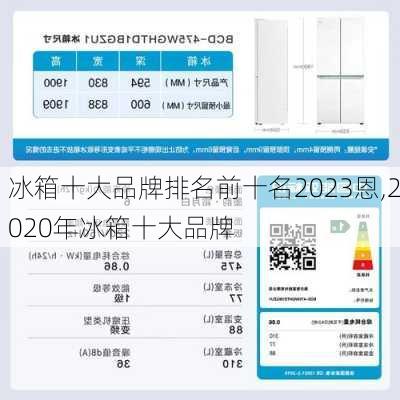 冰箱十大品牌排名前十名2023恩,2020年冰箱十大品牌