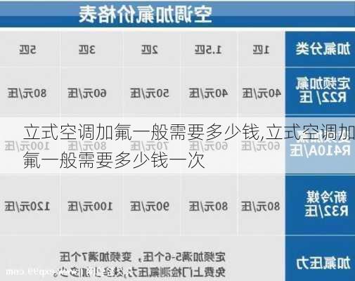 立式空调加氟一般需要多少钱,立式空调加氟一般需要多少钱一次