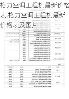 格力空调工程机最新价格表,格力空调工程机最新价格表及图片