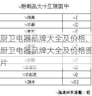 厨卫电器品牌大全及价格,厨卫电器品牌大全及价格图片