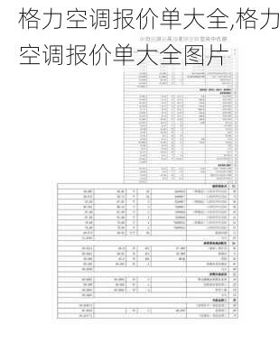 格力空调报价单大全,格力空调报价单大全图片