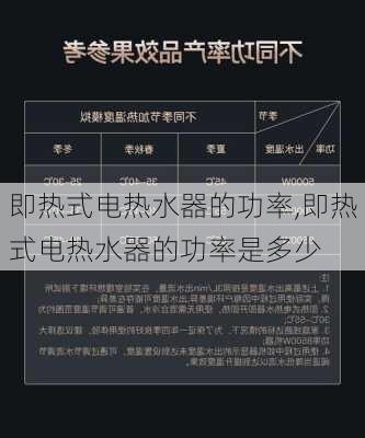 即热式电热水器的功率,即热式电热水器的功率是多少