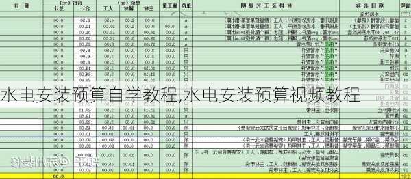 水电安装预算自学教程,水电安装预算视频教程