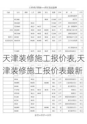 天津装修施工报价表,天津装修施工报价表最新