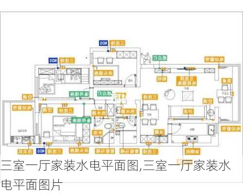 三室一厅家装水电平面图,三室一厅家装水电平面图片