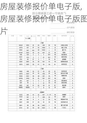 房屋装修报价单电子版,房屋装修报价单电子版图片