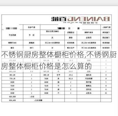 不锈钢厨房整体橱柜价格,不锈钢厨房整体橱柜价格是怎么算的