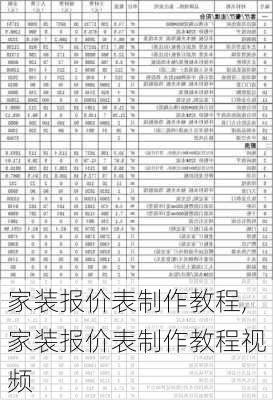 家装报价表制作教程,家装报价表制作教程视频