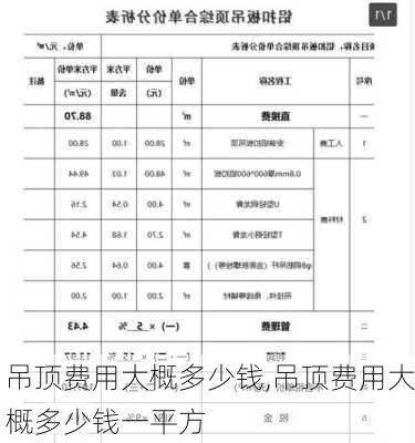 吊顶费用大概多少钱,吊顶费用大概多少钱一平方