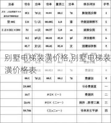 别墅电梯装潢价格,别墅电梯装潢价格表