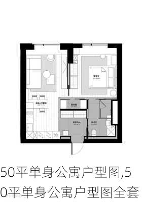 50平单身公寓户型图,50平单身公寓户型图全套