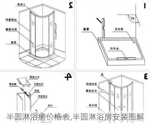 半圆淋浴房价格表,半圆淋浴房安装图解