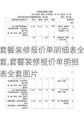 套餐装修报价单明细表全套,套餐装修报价单明细表全套图片