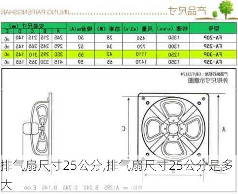 排气扇尺寸25公分,排气扇尺寸25公分是多大