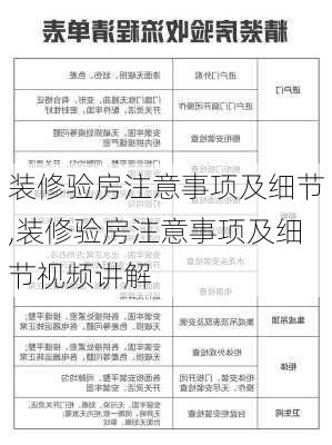 装修验房注意事项及细节,装修验房注意事项及细节视频讲解