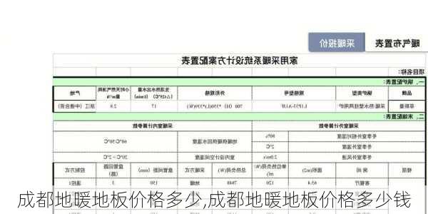 成都地暖地板价格多少,成都地暖地板价格多少钱