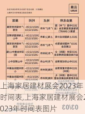 上海家居建材展会2023年时间表,上海家居建材展会2023年时间表图片