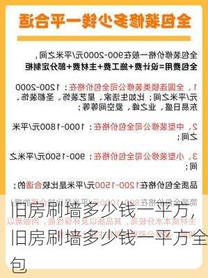 旧房刷墙多少钱一平方,旧房刷墙多少钱一平方全包