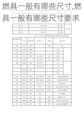 燃具一般有哪些尺寸,燃具一般有哪些尺寸要求