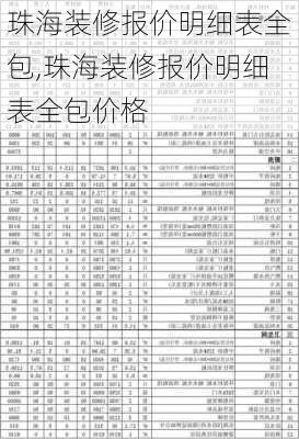 珠海装修报价明细表全包,珠海装修报价明细表全包价格